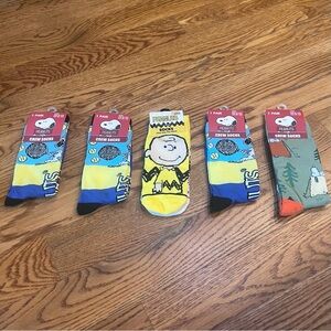 Peanuts Casual Socks bundle - 4 pair crew and 2 pair ankle adult size 6-13